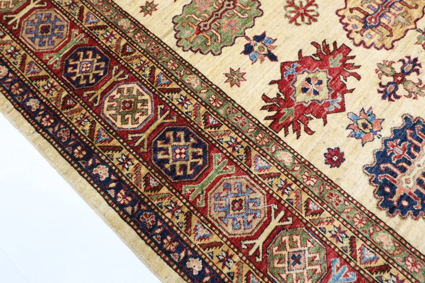 185 x 286 cm | Kazak Afghan Tribal Hand Knotted Carpet