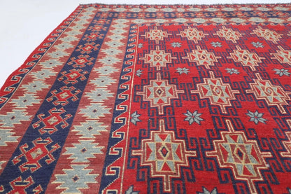 217 x 305 cm | Sumak Afghan Tribal Hand Knotted Kilim