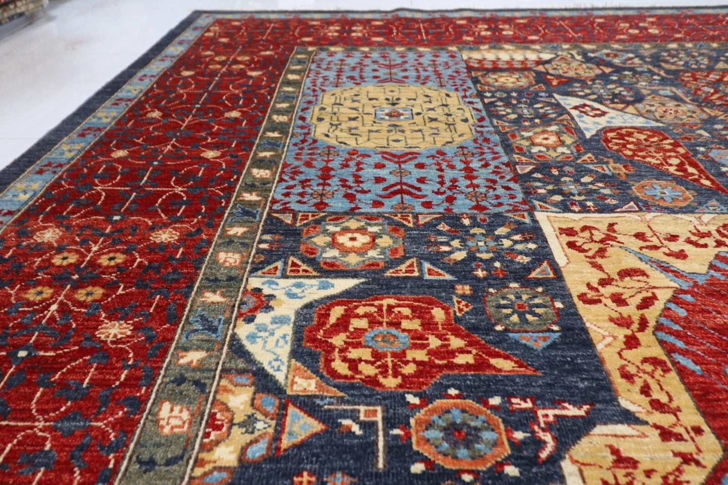302 x 413 cm | Mamluk Afghan Tribal Hand Knotted Carpet