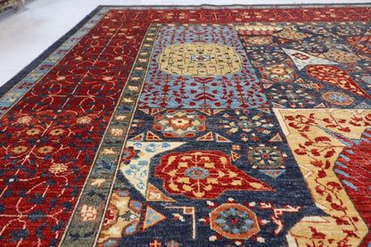 302 x 413 cm | Mamluk Afghan Tribal Hand Knotted Carpet