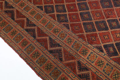 196 x 248 cm | Vintage Afghan Tribal Hand Knotted Veg Dye Wool Carpet