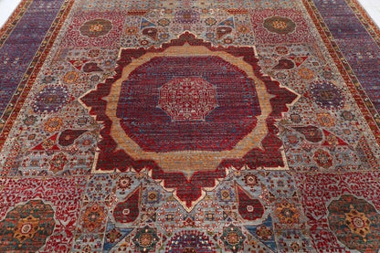 364 x 542 cm | Gray Mamluk Large Size Area Rug Hand Knotted Carpet Living Room Rug