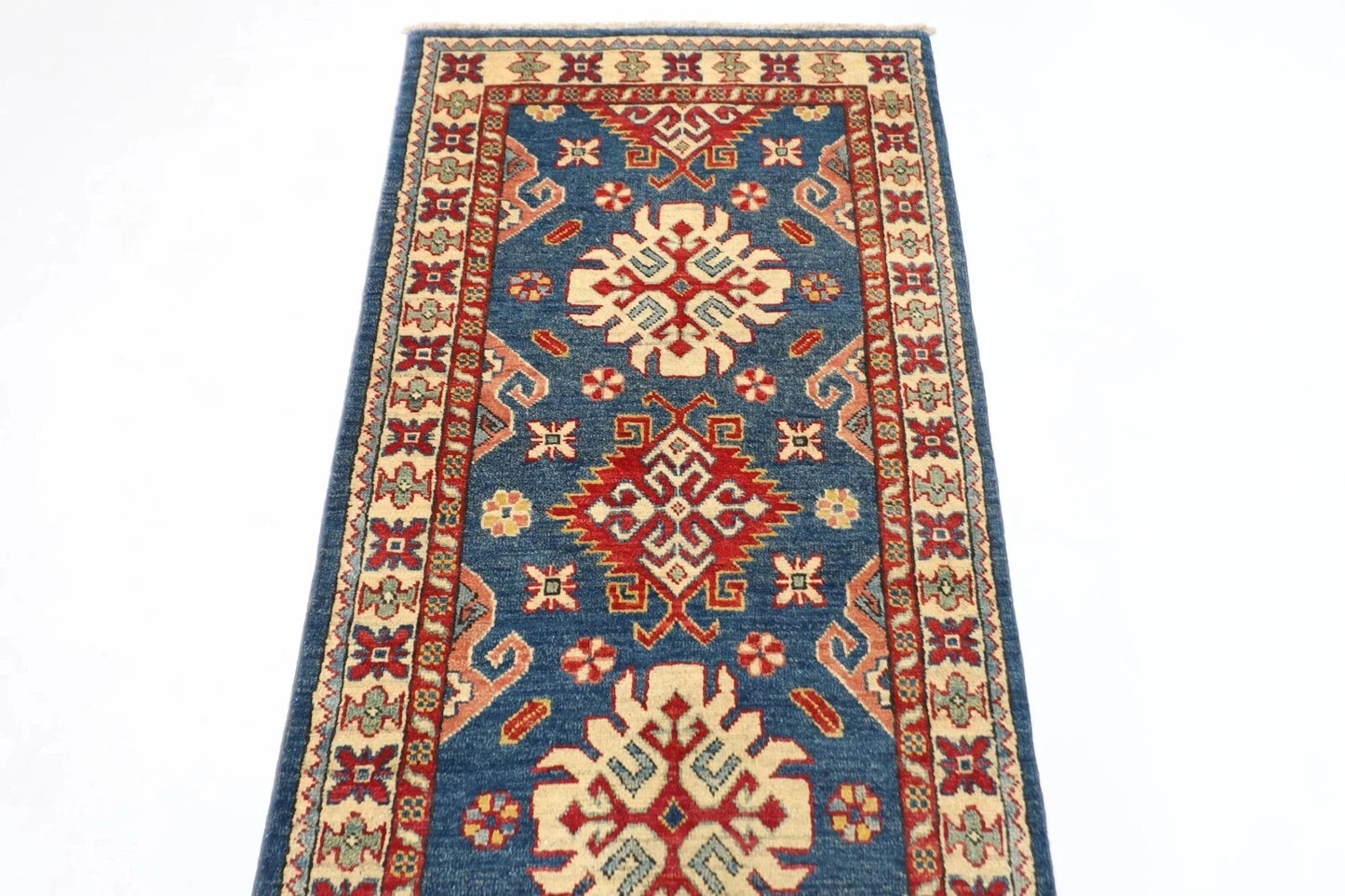 80 x 312 cm | Kazak Afghan Tribal Hand Knotted Wool Runner