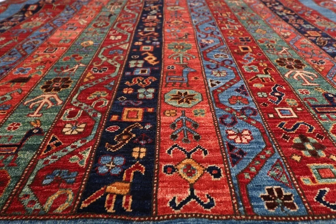 148 x 207 cm | Fine Afghan Tribal Hand Knotted Veg Dye Wool Carpet