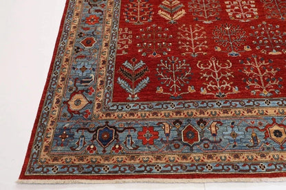 269 x 354 cm | Plants and Trees Afghan Hand Knotted Carpet