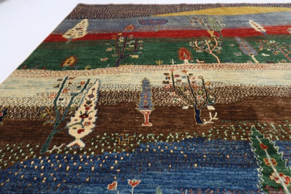248 x 301 cm | Landscape Afghan Tribal Hand Knotted Carpet