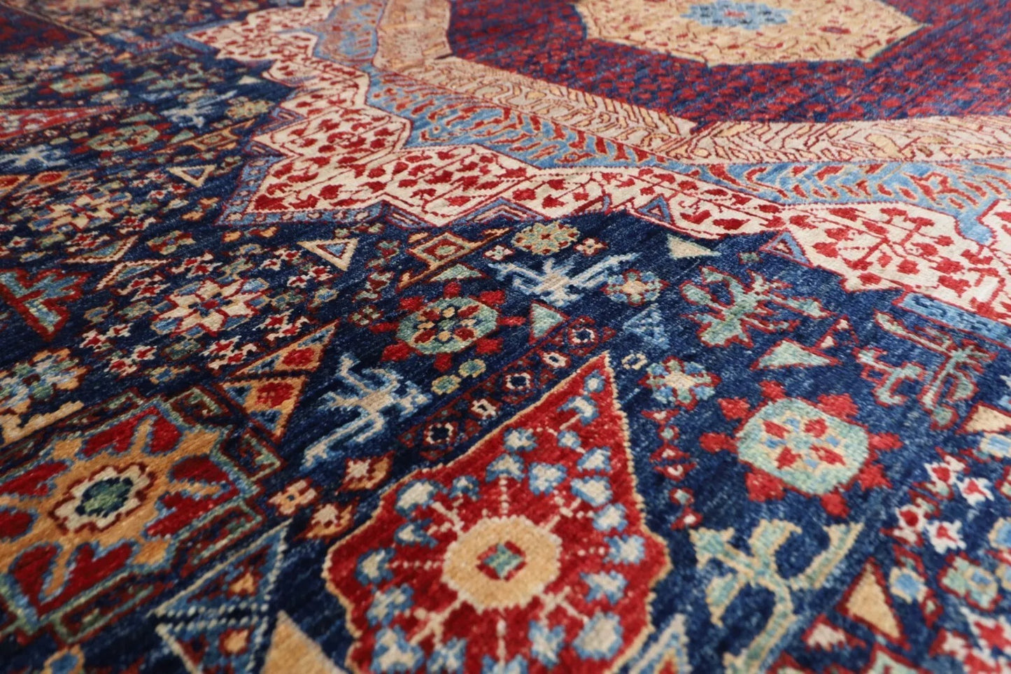 366 x 453 cm | Mamluk Afghan Tribal Hand Knotted Carpet