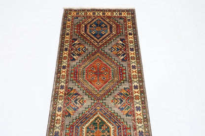 74 x 243 cm | Kazak Afghan Tribal Hand Knotted Wool Runner