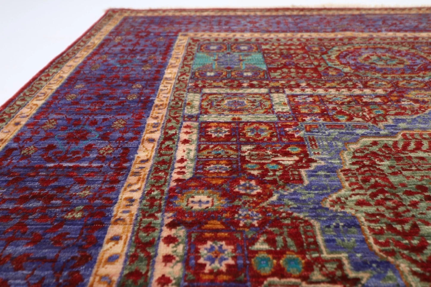 134 x 172 cm | Mamluk Afghan Tribal Hand Knotted Veg Dye Wool carpet