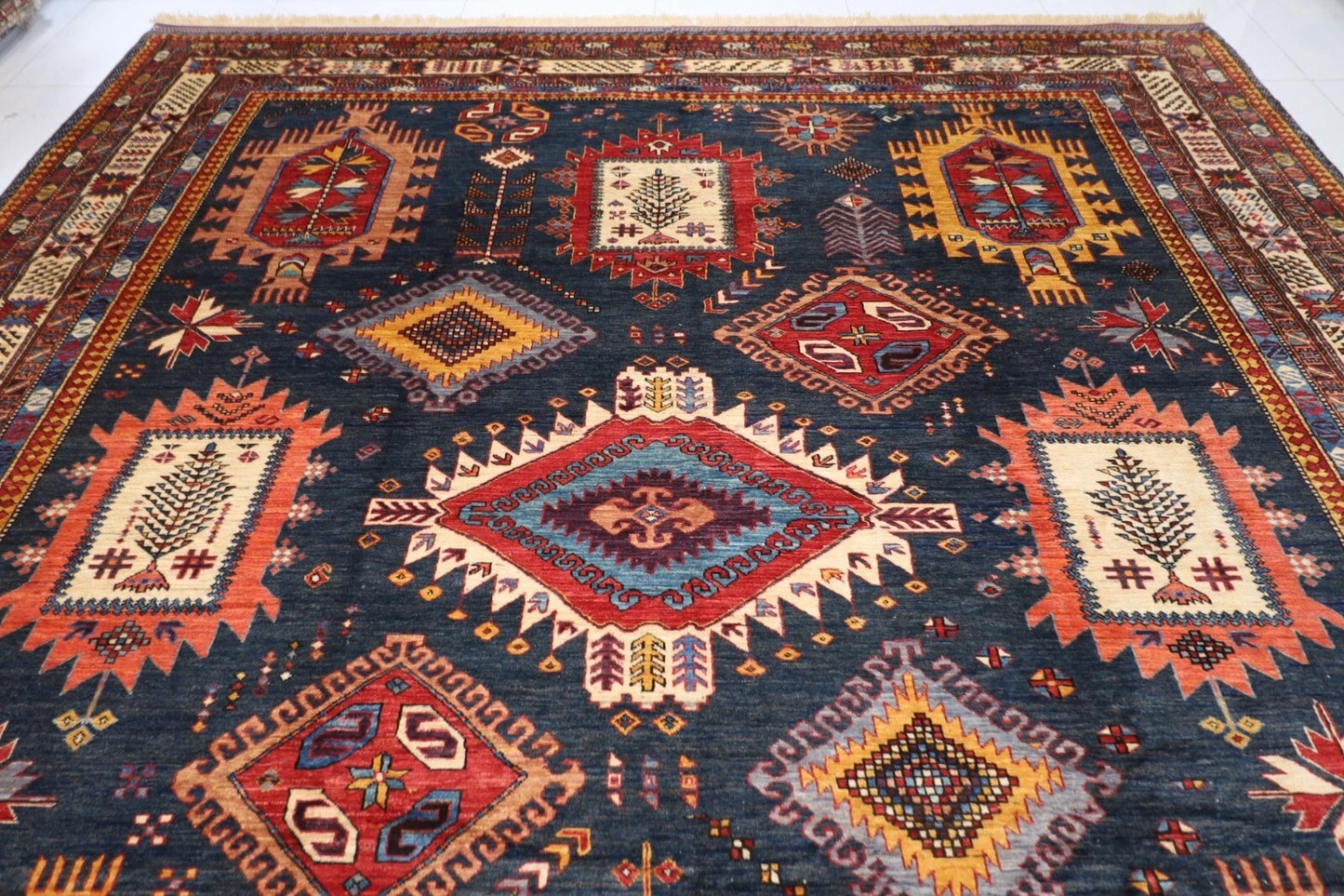 320 x 390 cm | Waziri Afghan Tribal Hand Knotted Carpet