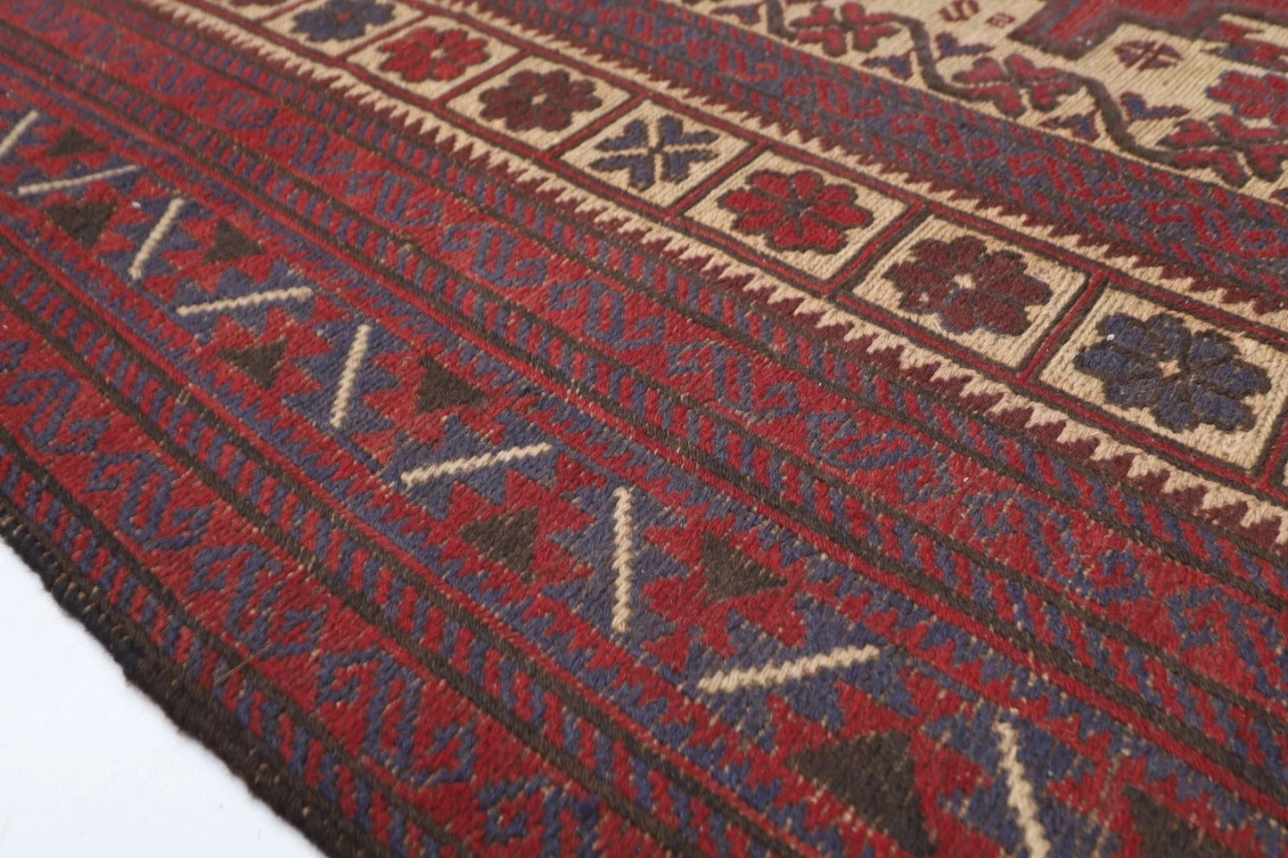 190 x 248 cm | Vintage Kilim Afghan Tribal Hand Knotted Veg Dye Wool Carpet