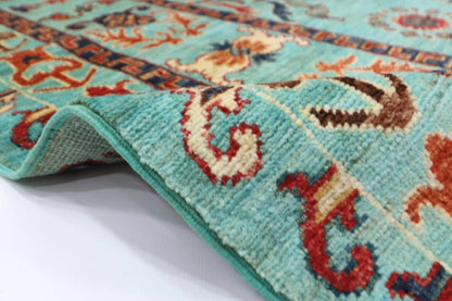 200 x 294 cm | Suzani Turquoise Afghan Tribal Hand Knotted Carpet