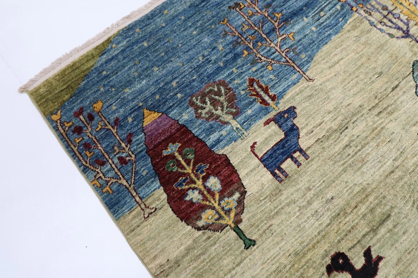 170 x 248 cm | Tree Afghan Tribal Hand Knotted Veg Dye Wool Carpet