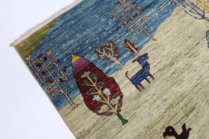 170 x 248 cm | Tree Afghan Tribal Hand Knotted Veg Dye Wool Carpet
