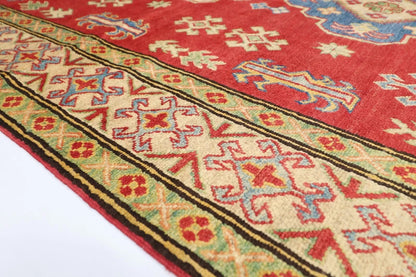 147 x 177 cm | Kazak Tribal Hand Knotted Veg Dye Wool Carpet