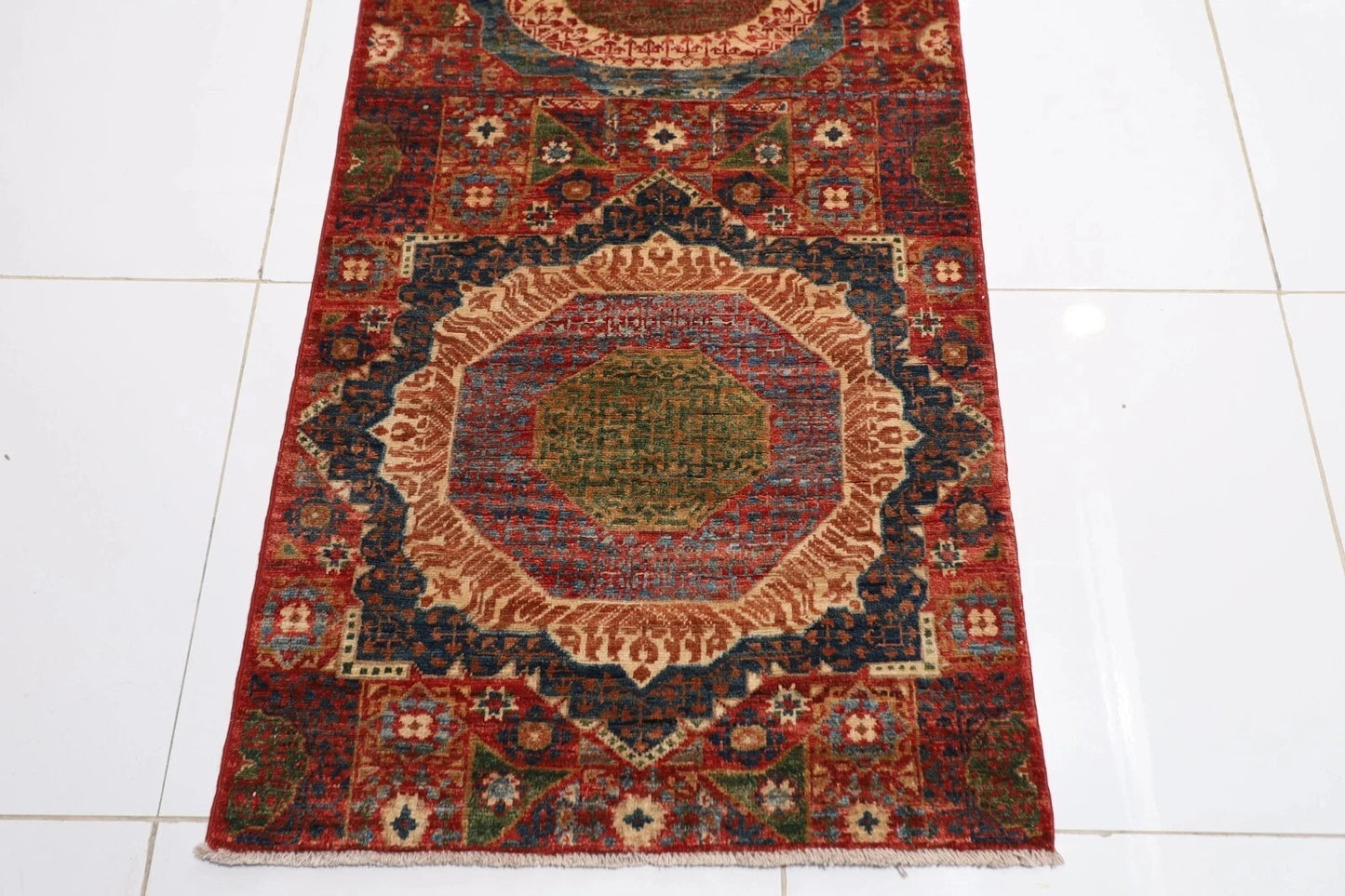 82 x 680 cm | Mamluk Afghan Tribal Hand Knotted Wool Runner