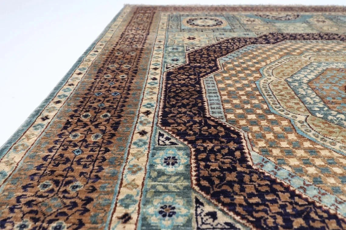 151 x 210 cm | Mamluk Afghan Tribal Hand Knotted Veg Dye Wool carpet