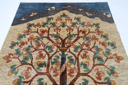 171 x 242 cm | Afghan Tribal Hand Knotted Veg Dye Wool Carpet