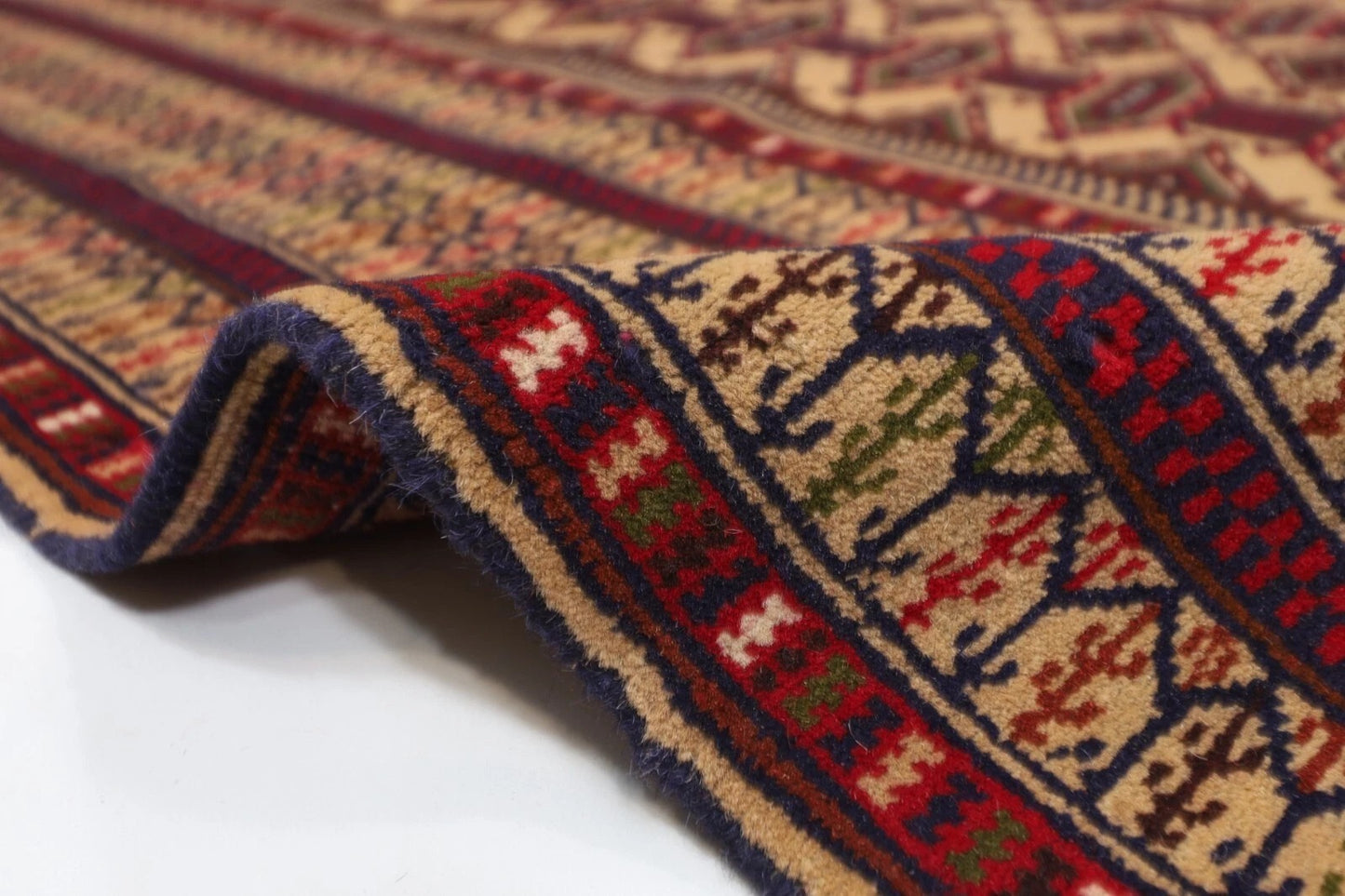 124 x 164 cm | Afghan Tribal Hand Knotted Veg Dye Wool carpet