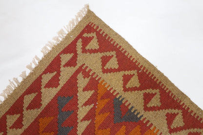 144 x 244 cm | Flat Weave Afghan Tribal Hand Knotted Veg Dye Wool Carpet