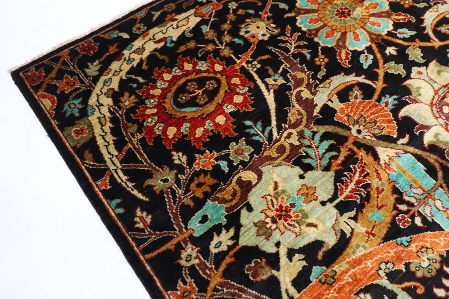 185 x 265 cm |  Bidjar Black Afghan Tribal Hand Knotted Veg Dye Wool carpet