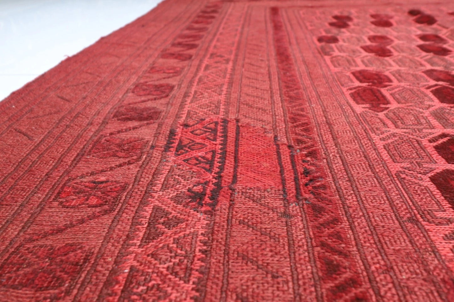 185 x 246 cm | Over Dye Afghan Tribal Hand Knotted Veg Dye Wool Carpet