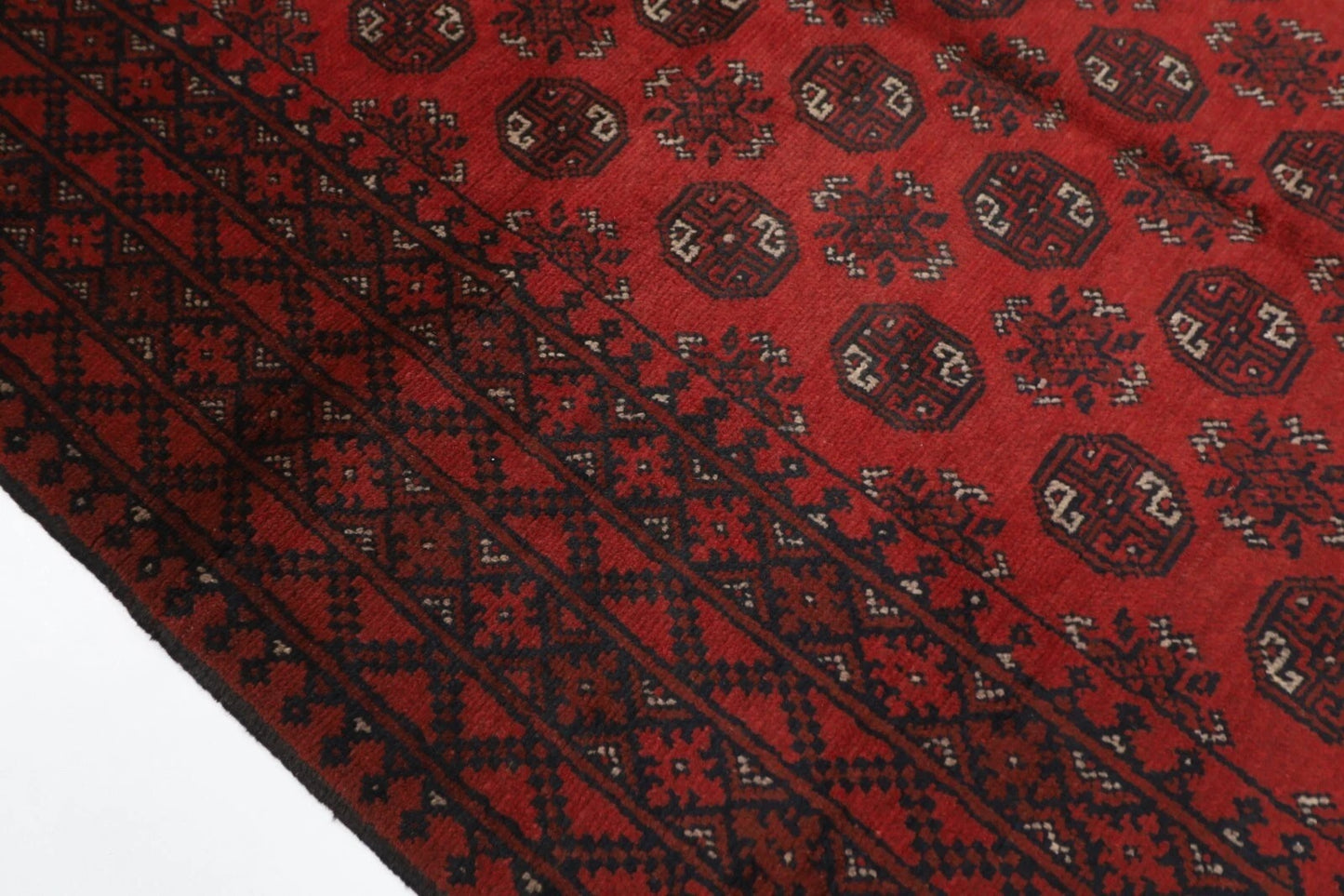 156 x 238 cm | Akja Bokhara Tribal Hand Knotted Veg Dye Wool Carpet