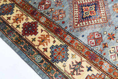 168 x 248 cm | Kazak Afghan Tribal Hand Knotted Veg Dye Wool Carpet