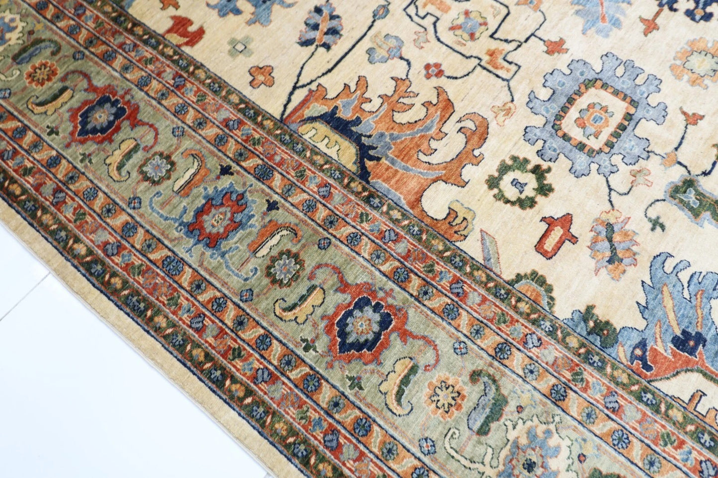 305 x 408 cm | Aryana Beige Afghan Hand Knotted Carpet