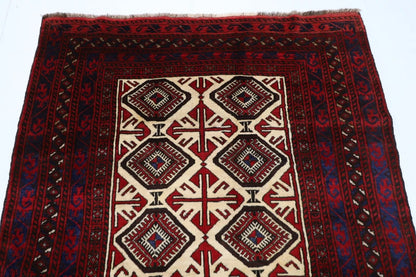136 x 200 cm | Baluchi Afghan Tribal Hand Knotted Veg Dye Wool carpet