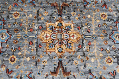 180 x 275 cm |  Aryana Gray Afghan Tribal Hand Knotted Veg Dye Wool carpet
