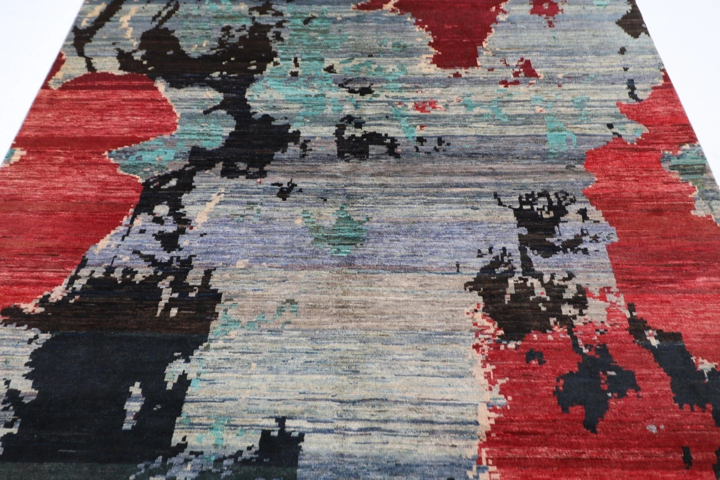 197 x 288 cm | Abstract Afghan Tribal Hand Knotted Carpet