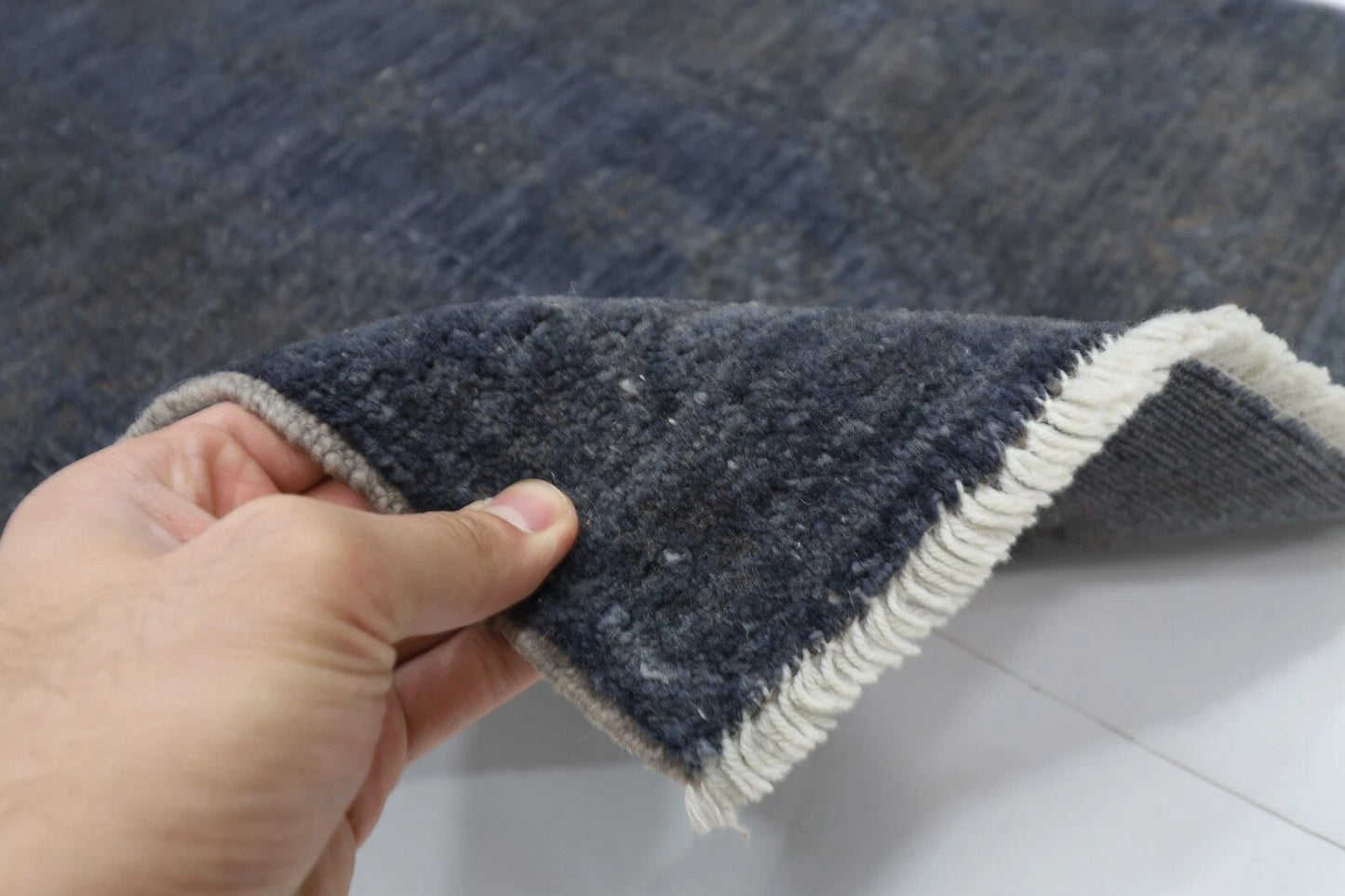 80 x 274 cm | Grey Afghan Tribal Hand Knotted Wool Runner