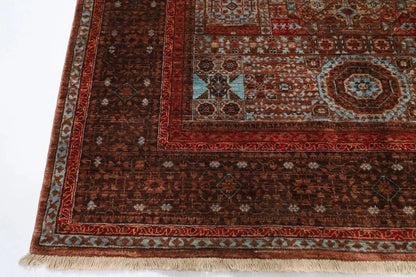 160 x 195 cm | Mamluk Afghan Tribal Hand Knotted Veg Dye Wool Carpet