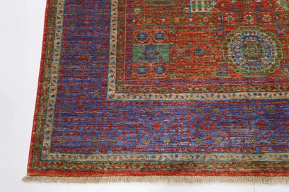 156 x 200 cm | Mamluk Afghan Tribal Hand Knotted Veg Dye Wool Carpet