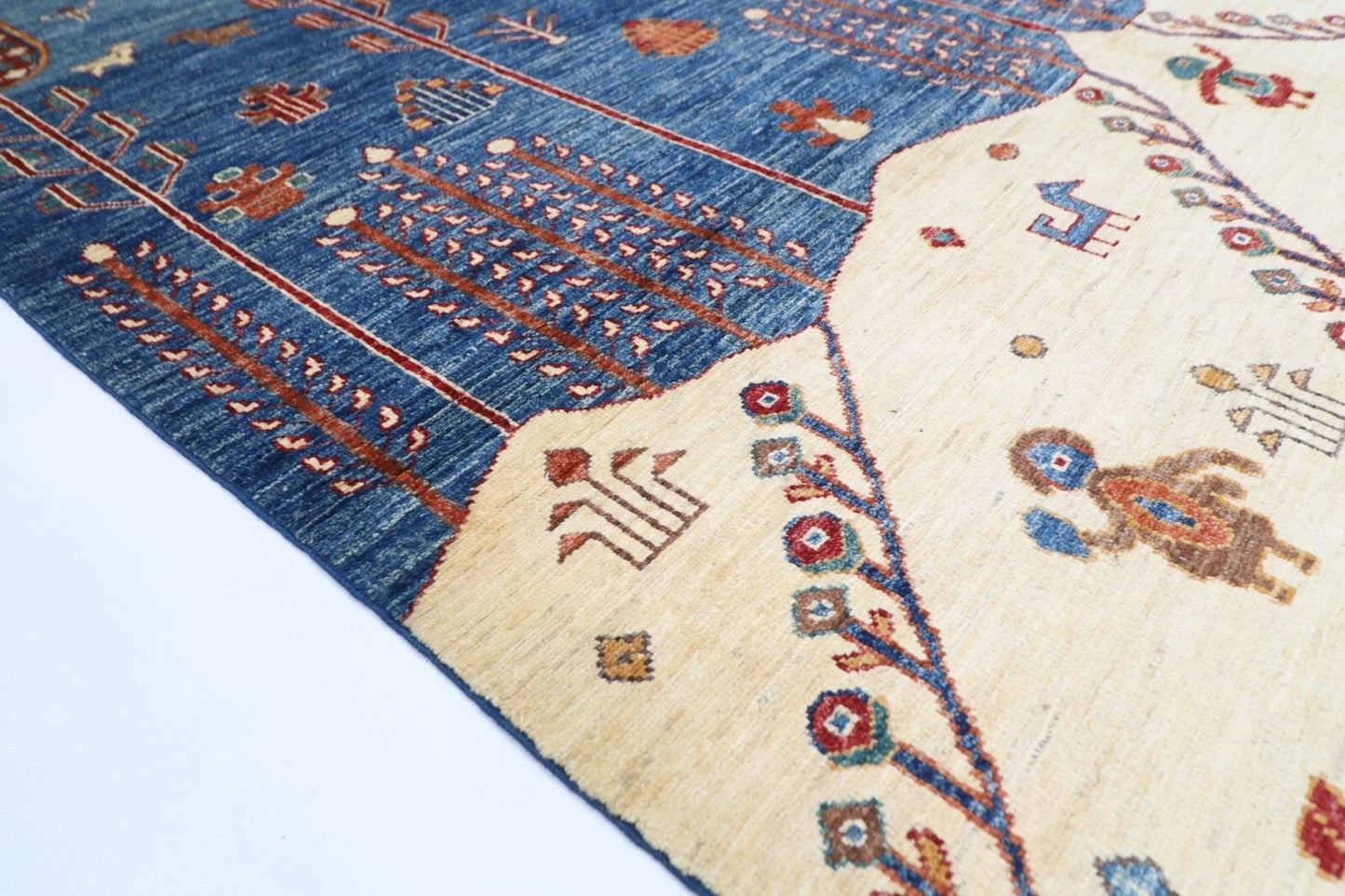182 x 262 cm | Gabbeh Landscape Afghan Tribal Hand Knotted Veg Dye Wool Carpet
