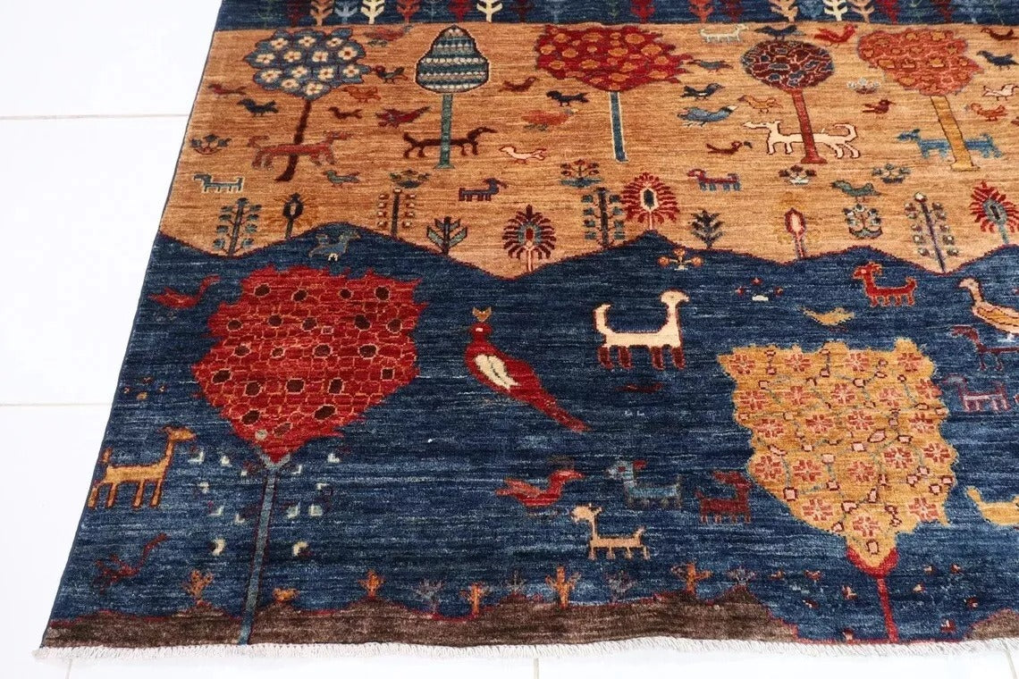 247 x 297 cm | Landscape Afghan Tribal Hand Knotted Carpet