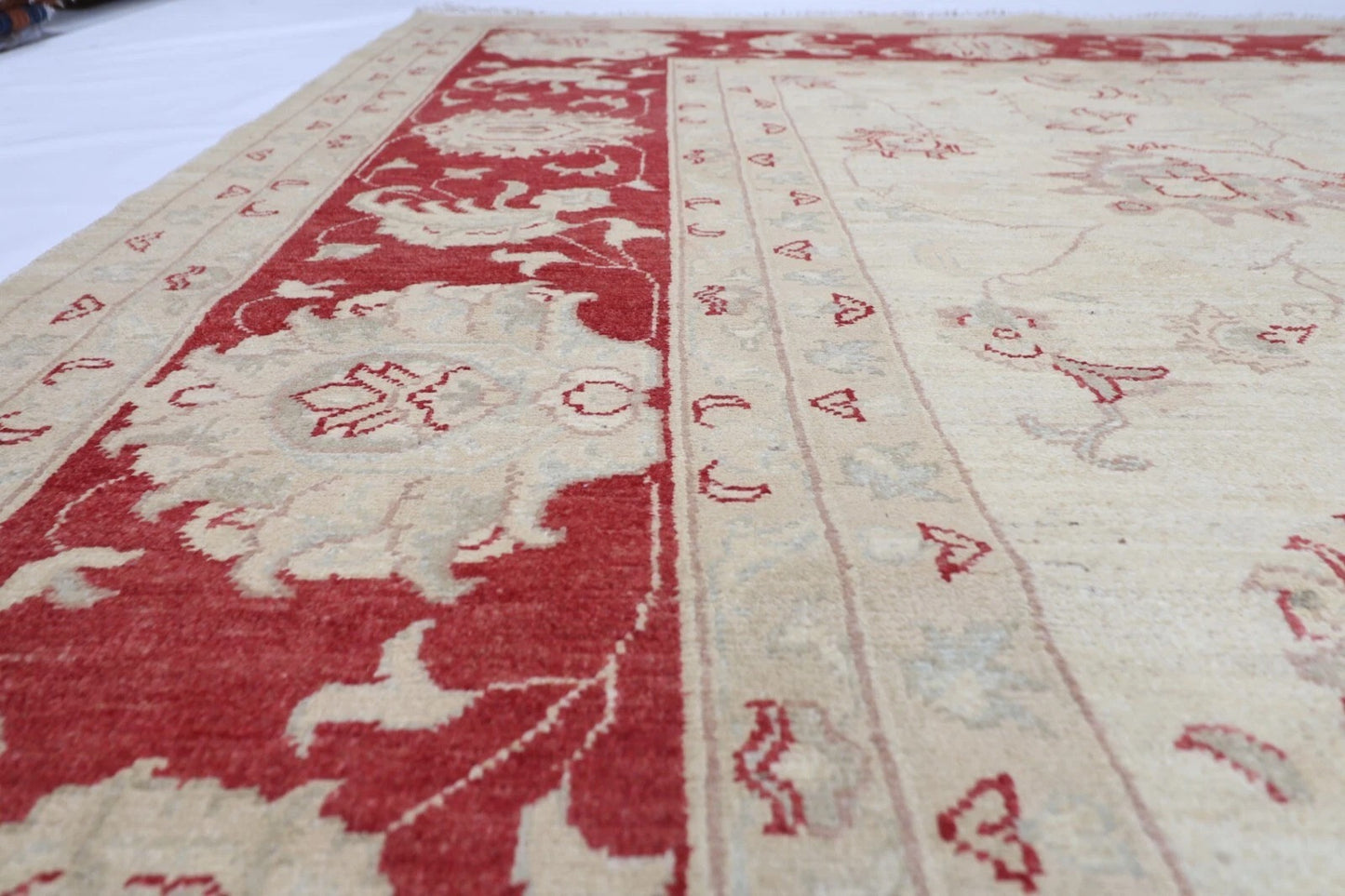 303 x 416 cm | Beige Chobi Afghan Tribal Hand Knotted Carpet