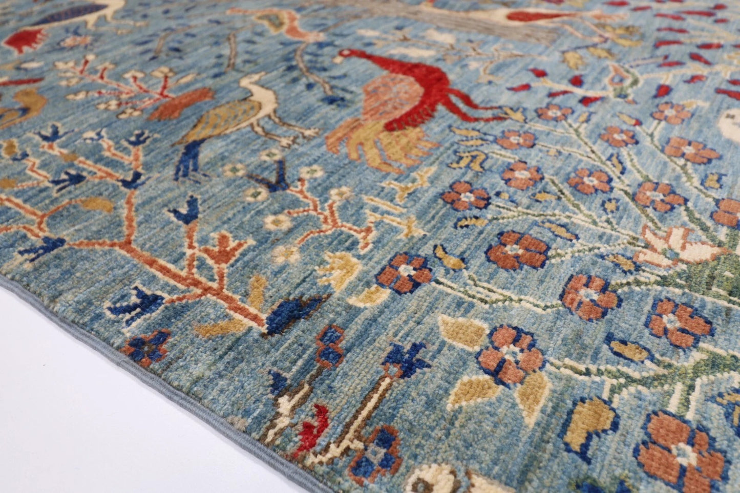 152 x 208 cm | Birds Afghan Tribal Hand Knotted Veg Dye Wool carpet