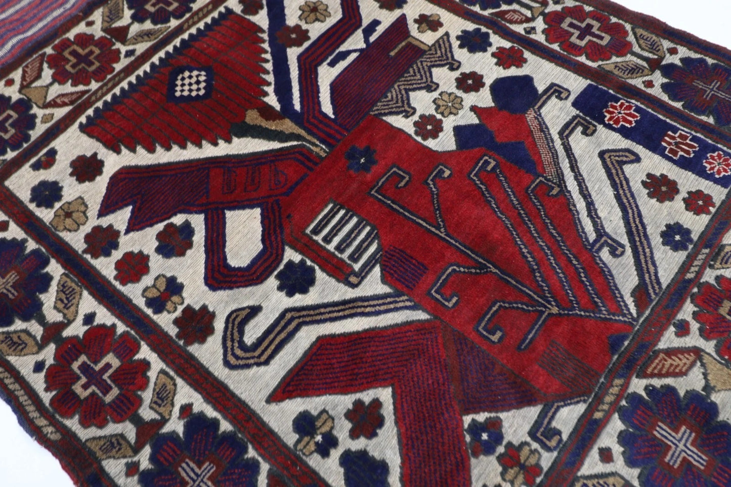 120 x 180 cm | Afghan Tribal Hand Knotted Veg Dye Wool carpet
