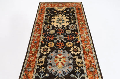 81 x 441 cm | Brown Afghan Tribal Hand Knotted Wool Runner