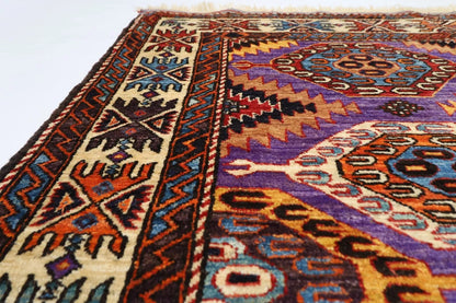 160 x 226 cm | Purple Afghan Tribal Hand Knotted Veg Dye Wool carpet