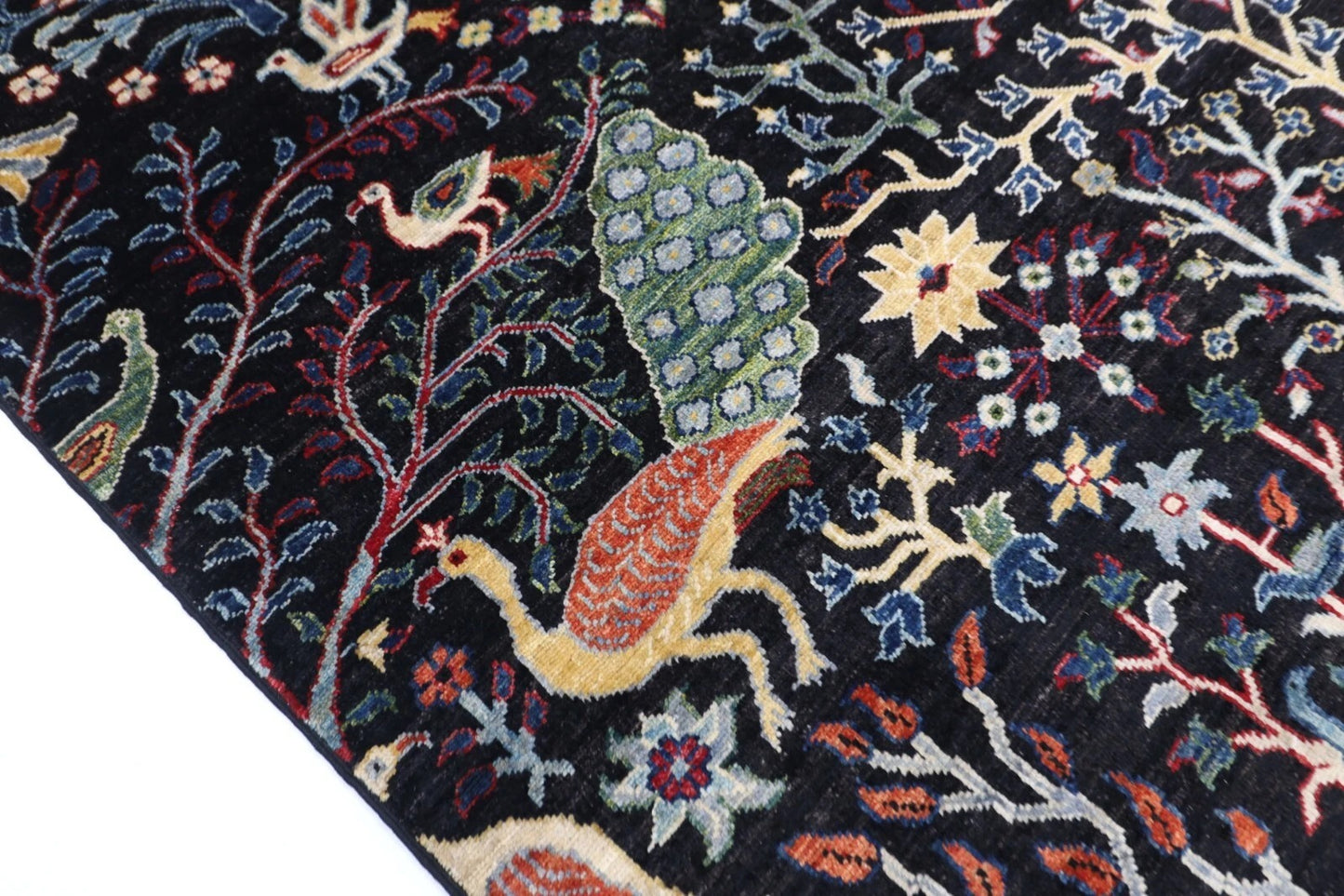 205 x 298 cm | Birds Afghan Tribal Hand Knotted Carpet