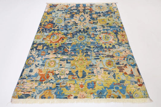 148 x 196 cm | Abstract Afghan Tribal Hand Knotted Veg Dye Wool Carpet