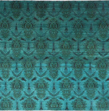 258 x 259 cm | Turquoise Afghan Tribal Hand Knotted Wool Round Carpet