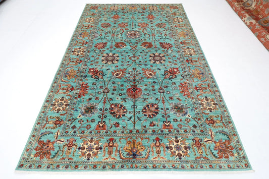 200 x 294 cm | Sultani Turquoise Afghan Tribal Hand Knotted Carpet
