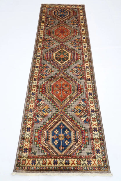 74 x 243 cm | Kazak Afghan Tribal Hand Knotted Wool Runner