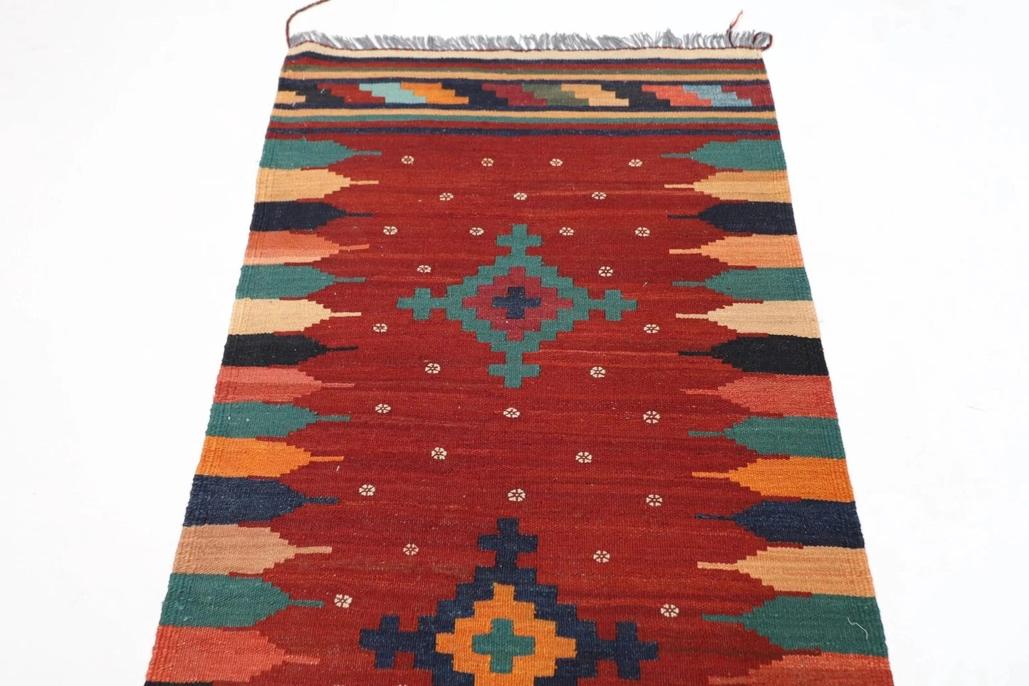 81 x 301 cm | Flat Weaved Kilim Afghan Tribal Hand Knotted Wool Runner