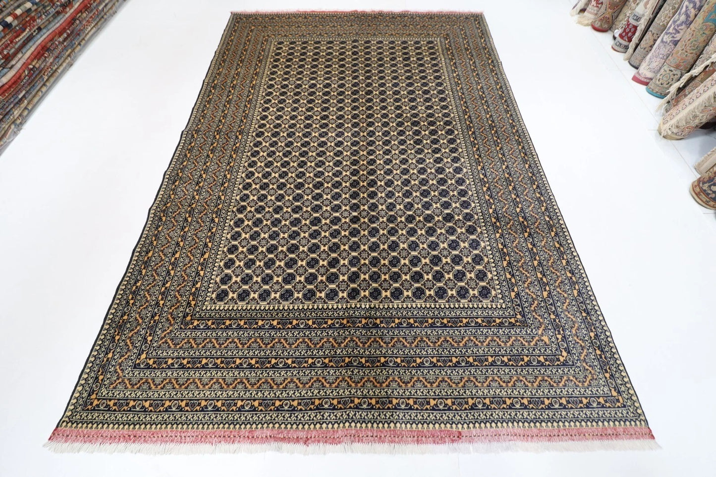 196 x 300 cm | Bokhara Afghan Tribal Hand Knotted Carpet