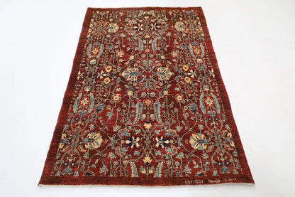 127 x 187 cm | Afghan Tribal Hand Knotted Veg Dye Wool carpet